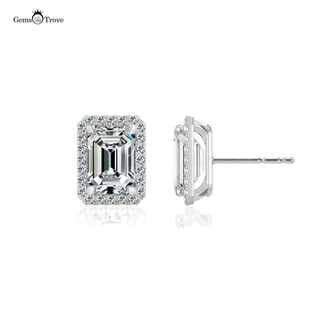 Lover’s Radiance Emerald halo Stud