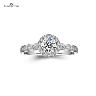 Classic Halo Moissanite Diamond Ring