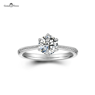 Minimalist Round Moissanite Diamond Ring