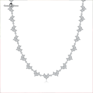 Moissanite Heart Princess cut Necklace