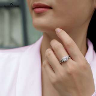 Radiant Gallery Moissanite Ring