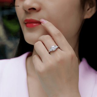 Unique Triple Stone Moissanite Ring