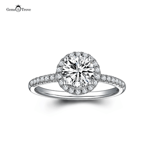 Halo Round Moissanite Diamond ring