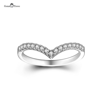 Classic Chevron Moissanite Diamonds Band