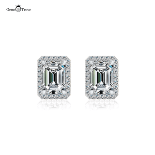 Lover’s Radiance Emerald halo Stud