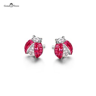 Ruby Stud Earrings Beetle