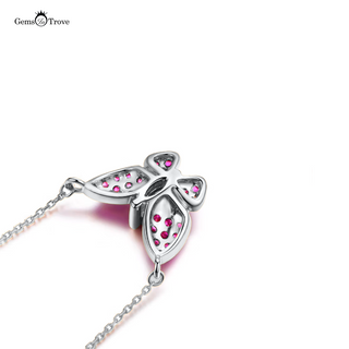 Ruby Pendant Butterfly Necklace