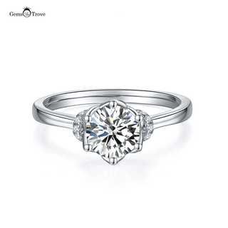 Dainty round Moissanite Ring