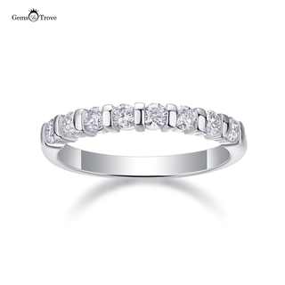 Radiant Moissanite Half Eternity Band