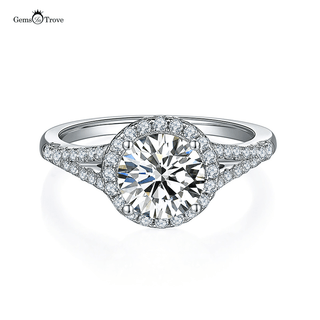 Herringbone Hollow Moissanite Ring