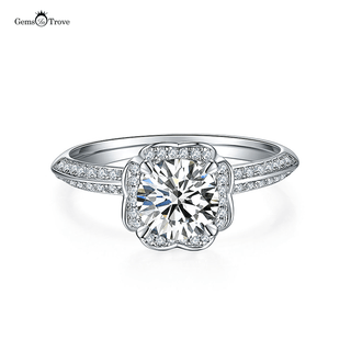 Floral Heart Shape Moissanite Ring