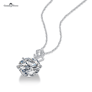 6 Prongs Round Moissanite Necklace