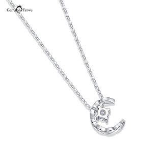 Moissanite Dream Falling StarMoon Pendant