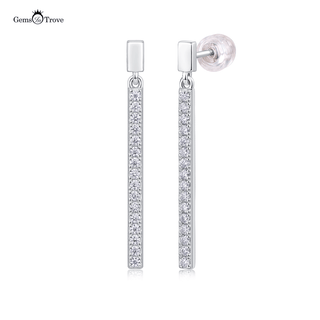 Radiant Moissanite Bar Earrings