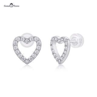 Radiant Moissanite Heart Earrings