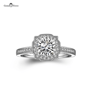 Halo Solitary Moissanite Diamond Ring