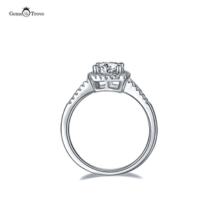 Cushion Halo moissanite diamond ring