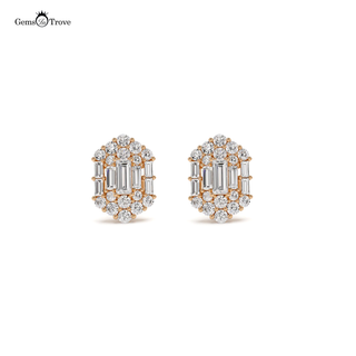 Elegant Diamond Cluster Stud Earrings