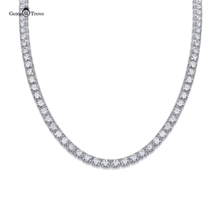 Brilliant Round Moissanite Tennis Necklace