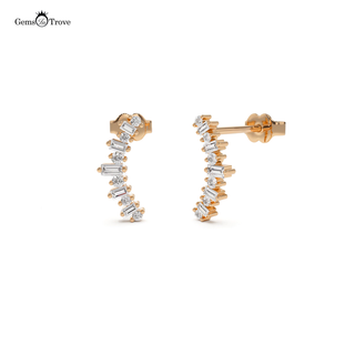 Diamond Baguette Crawler Earrings