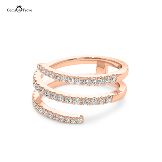 Spiral Diamond Cluster Ring