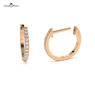 Elegant Diamond Gold Hoop Earrings