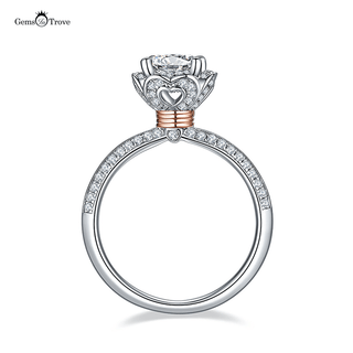 Floral Heart Shape Moissanite Ring