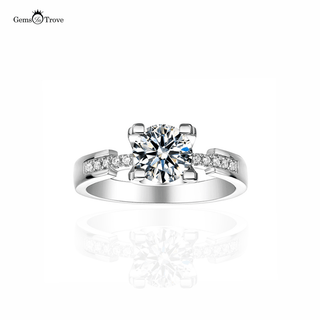 Moissanite Oxhead Cathedral Ring