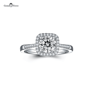 Cushion Halo moissanite diamond ring