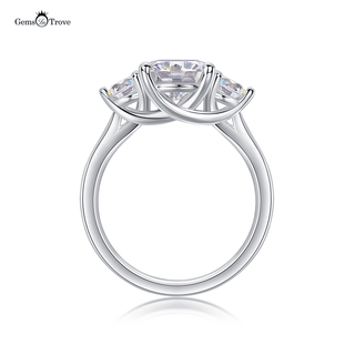 Unique Triple Stone Moissanite Ring