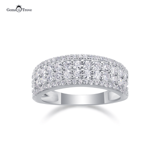 Elegant Moissanite Encrusted Silver Ring