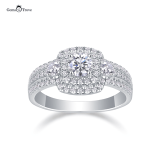 Luminous Moissanite Halo Ring