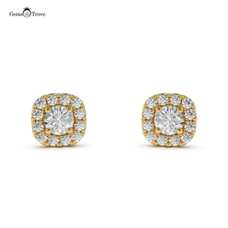 Elegant Diamond Halo Stud Earrings
