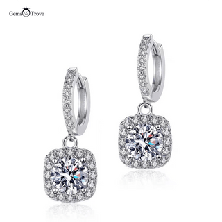 Radiant Round Moissanite Dangles Earring