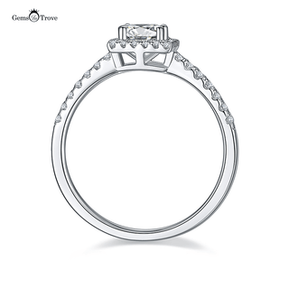 Square Halo Moissanite Diamond ring