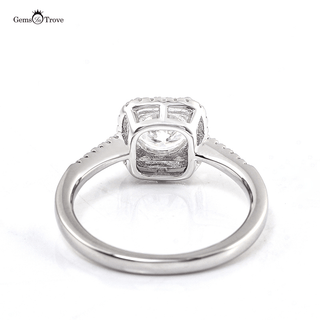 Cushion Halo moissanite diamond ring