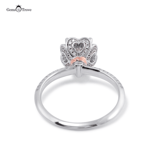 Floral Heart Shape Moissanite Ring