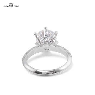 Fancy pave solitaire Moissanite Ring