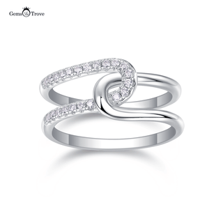 Elegant Moissanite Encrusted Knot Ring