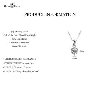 Round Cut Moissanite Diamond Pendant