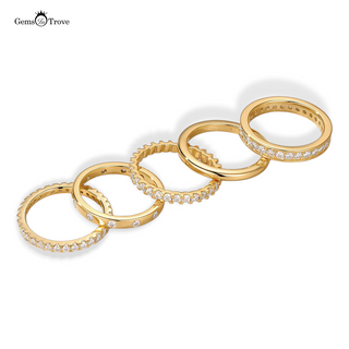 Elegant Moissanite Ring Set Gold
