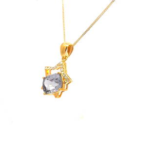Starlit Grey Spinel Diamond Pendant