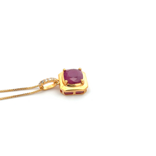 Luna Royale Ruby Cushion Pendant