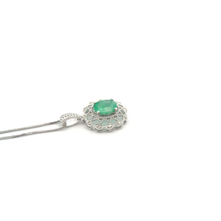 Lumineux Oval Emerald Pendant