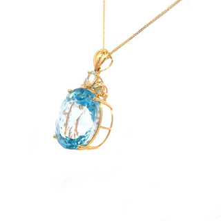Grand Blue Topaz Oval Pendant