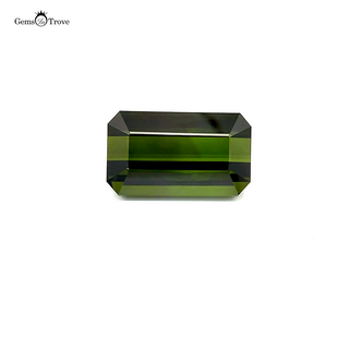 Close-up of green tourmaline healing properties crystal.