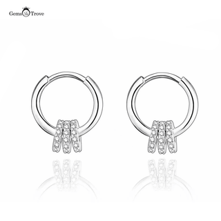 Moissanite Embellished Triple Hoop Earrings