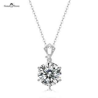 6 Prongs Round Moissanite Necklace