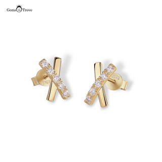 X-Shaped Moissanite Stud Earrings