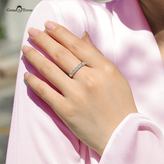 Timeless Moissanite half Eternity Ring